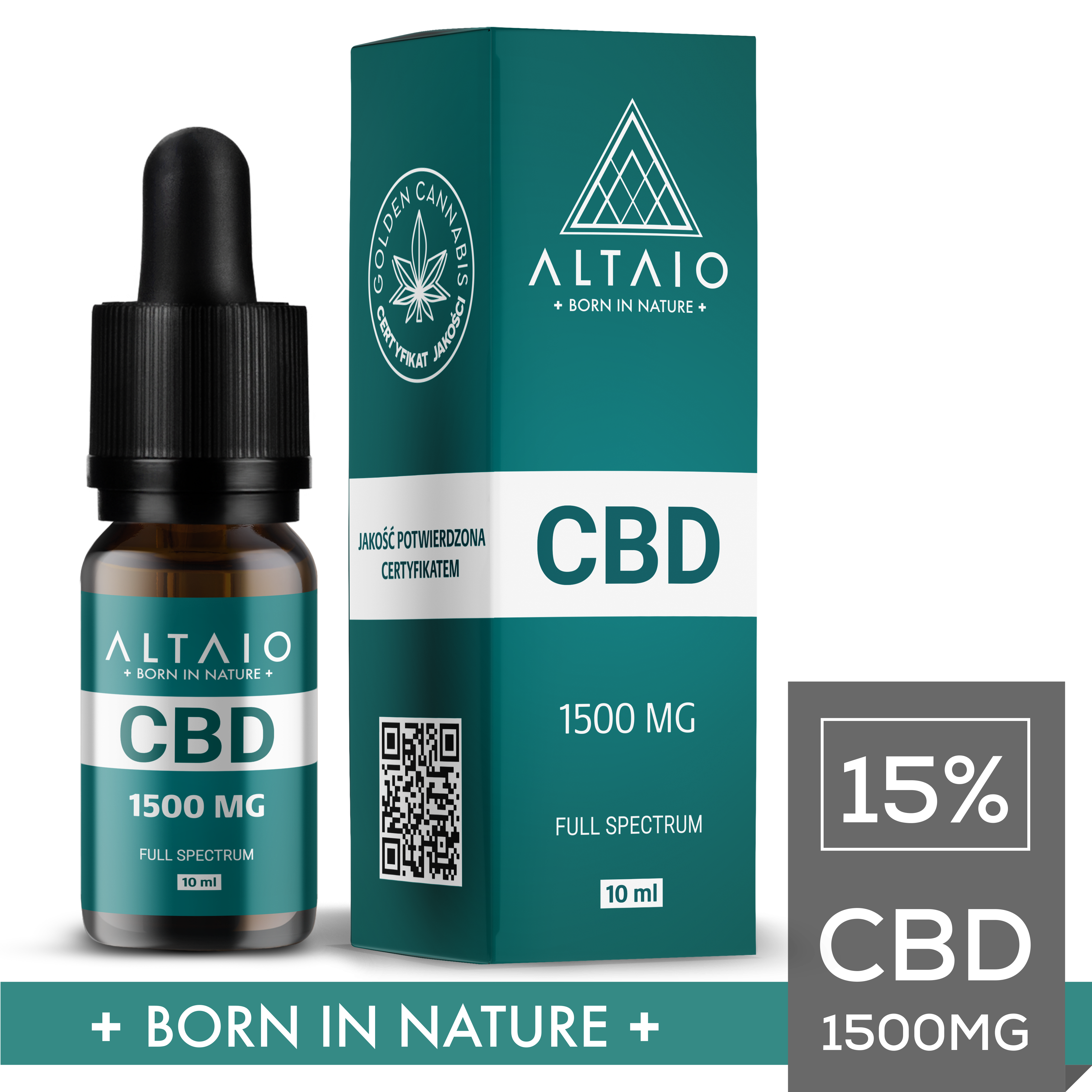 ALTAIO olejek konopny CBD 1500 mg 10 ml